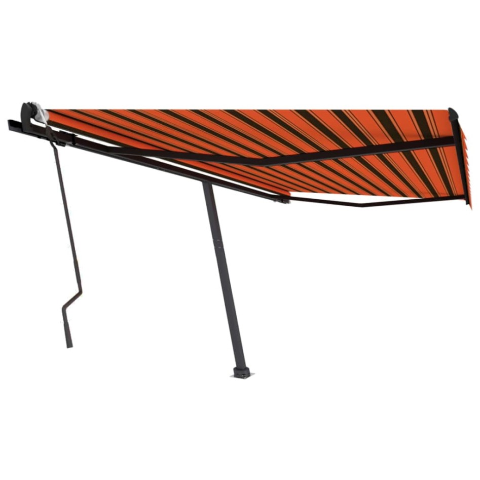 Toldo de pie retráctil manual naranja y marrón 400x300