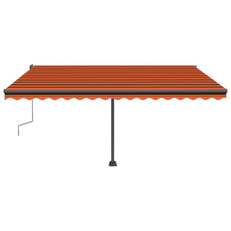 Toldo de pie retráctil manual naranja y marrón 400x300
