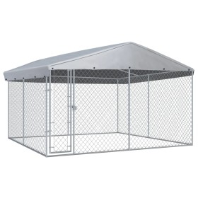 Perrera de exterior con techo 382x382x225