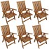 Set de comedor de jardín 7 piezas madera maciza de
