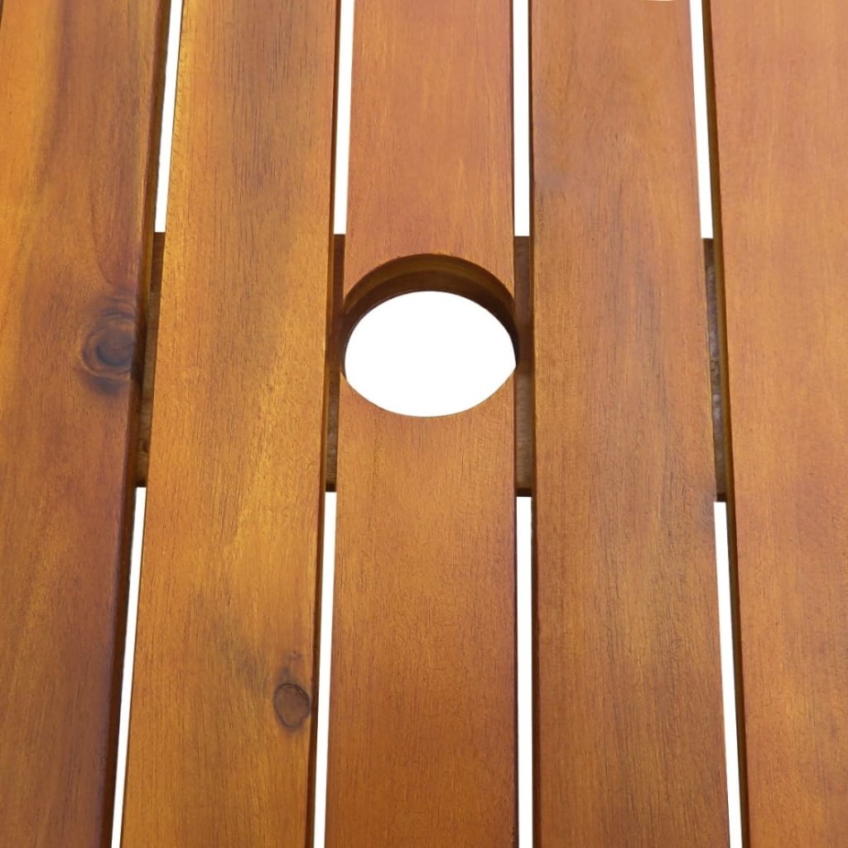 Set de comedor de jardín 7 piezas madera maciza de