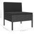 Set muebles de jardín 9 pzas y cojines ratán sintético