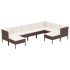 Set muebles de jardín 9 pzas y cojines ratán sintético