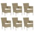 Set comedor de jardín 7 pzas con cojines ratán sintético