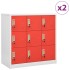 Armarios taquilla 2 uds de acero gris y rojo 90x45x92,5