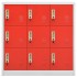 Armarios taquilla 2 uds de acero gris y rojo 90x45x92,5
