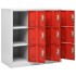 Armarios taquilla 2 uds de acero gris y rojo 90x45x92,5