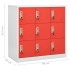 Armarios taquilla 2 uds de acero gris y rojo 90x45x92,5