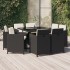 Set de comedor de jardín 9 pzas y cojines ratán sintético