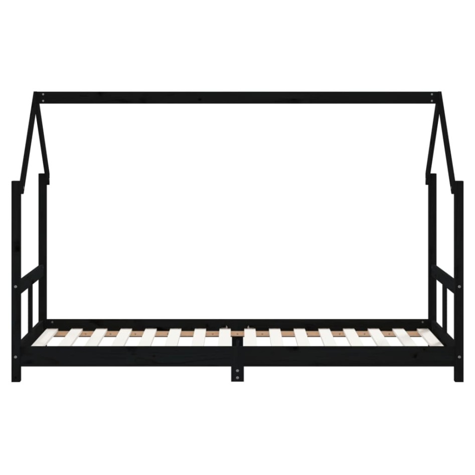 Estructura de cama para niños madera de pino negro 80x200