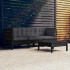 Muebles de jardín 4 pzas con cojines madera pino gris