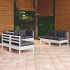 Juego de muebles de jardín 6 pzas y cojines madera maciza