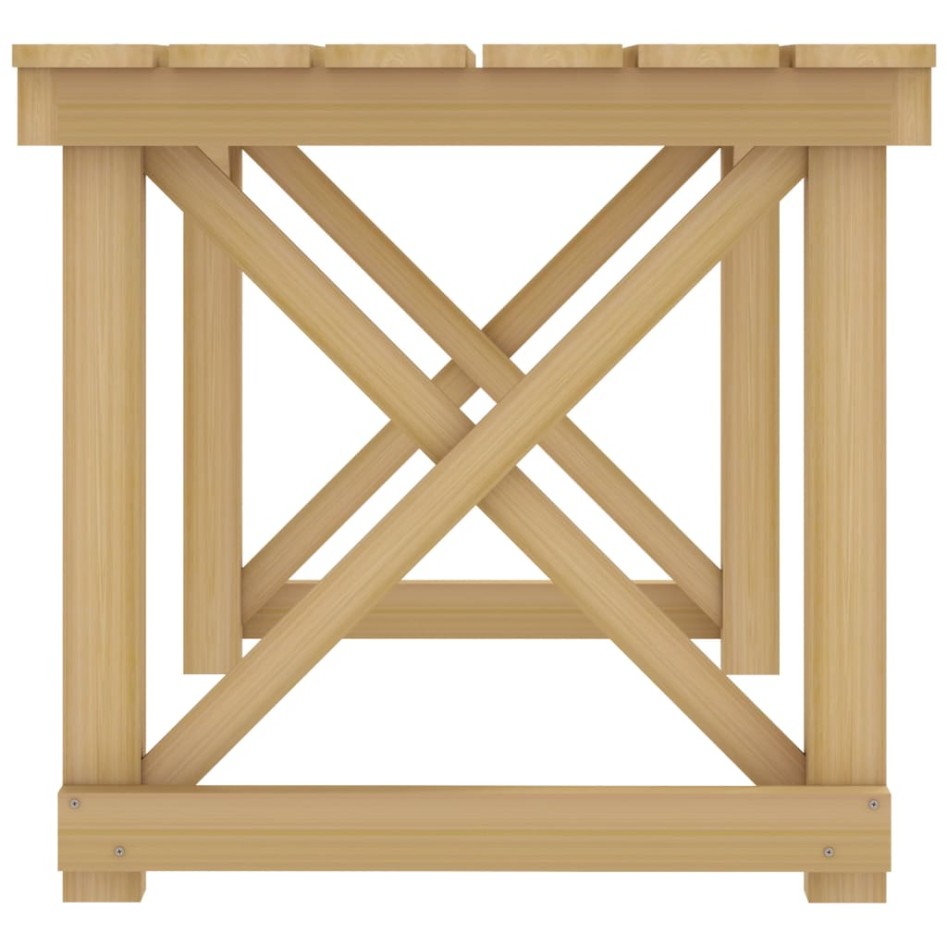 Juego de comedor de jardín 3 piezas madera de pino