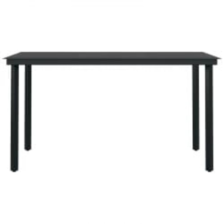 Juego de comedor de jardín 7 piezas con cojines gris y