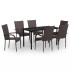 Juego de comedor de jardín 7 piezas negro y