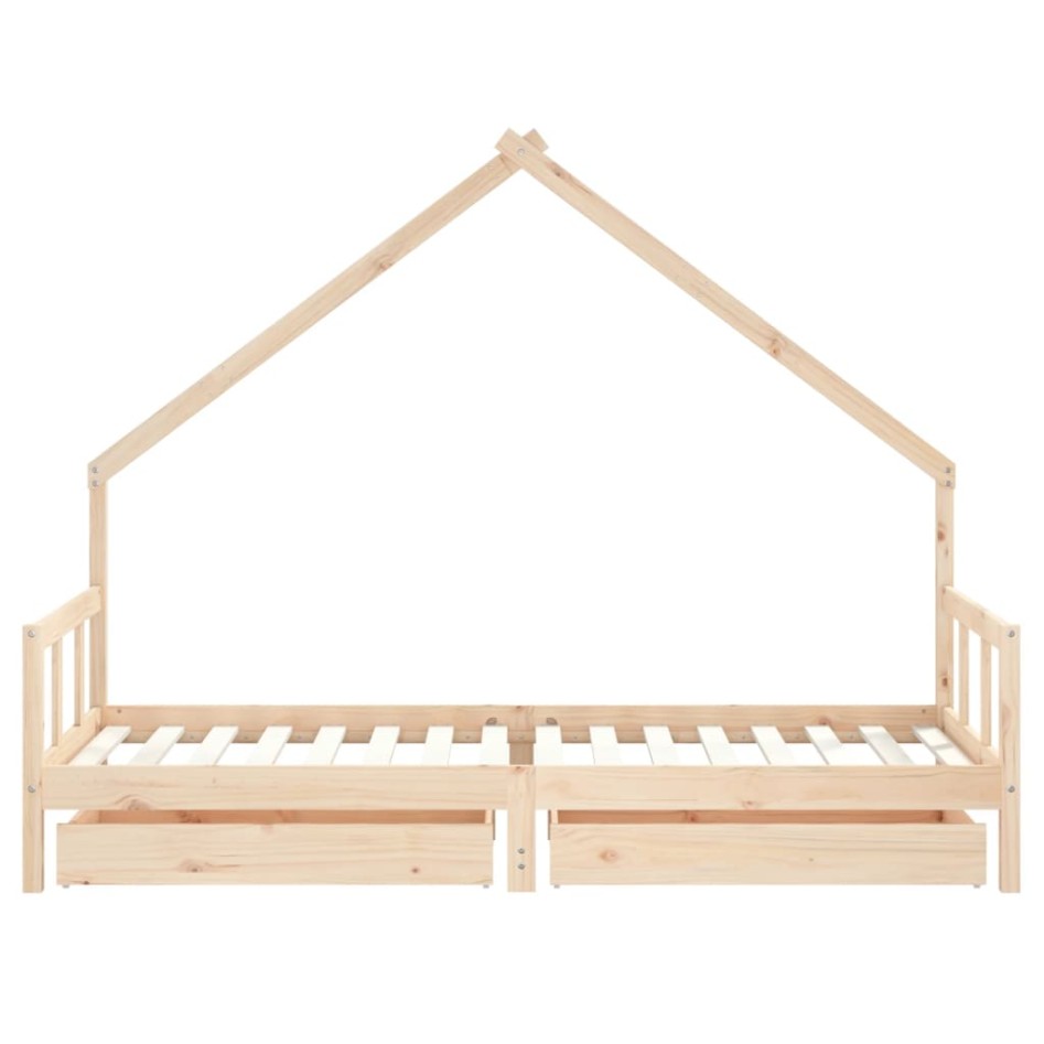 Estructura de cama para niños con cajones madera pino 90x200