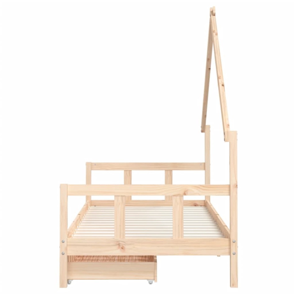 Estructura de cama para niños con cajones madera pino 90x200