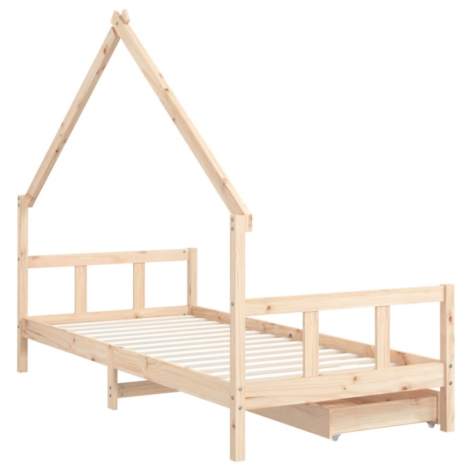 Estructura de cama para niños con cajones madera pino 90x200