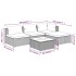 Set muebles de jardín 5 piezas y cojines ratán sintético