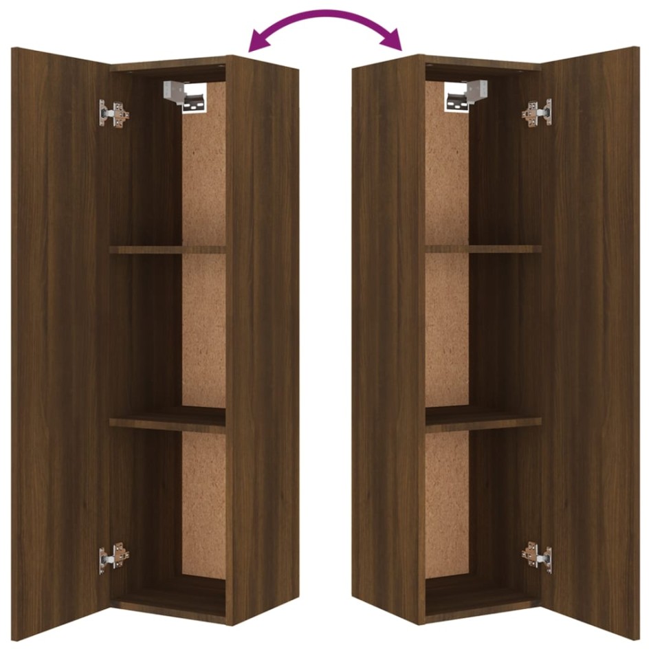 Set de muebles para TV 8 pzas madera contrachapada roble