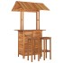 Juego muebles de bar de jardín 3 piezas madera maciza de
