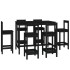 Set de bar 7 piezas madera maciza de pino