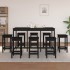 Set de bar 9 piezas madera maciza de pino
