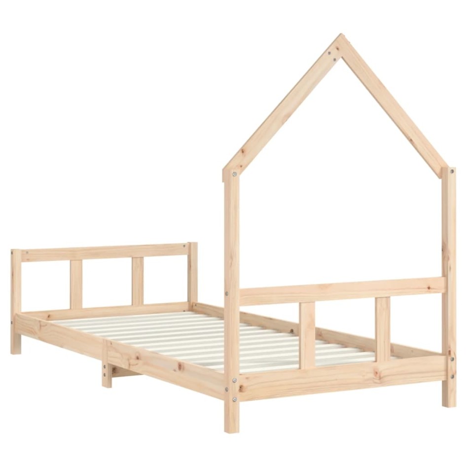 Estructura de cama para niños madera maciza de pino 90x200