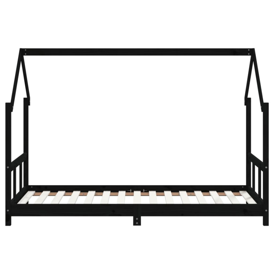 Estructura de cama para niños madera de pino negro 90x190
