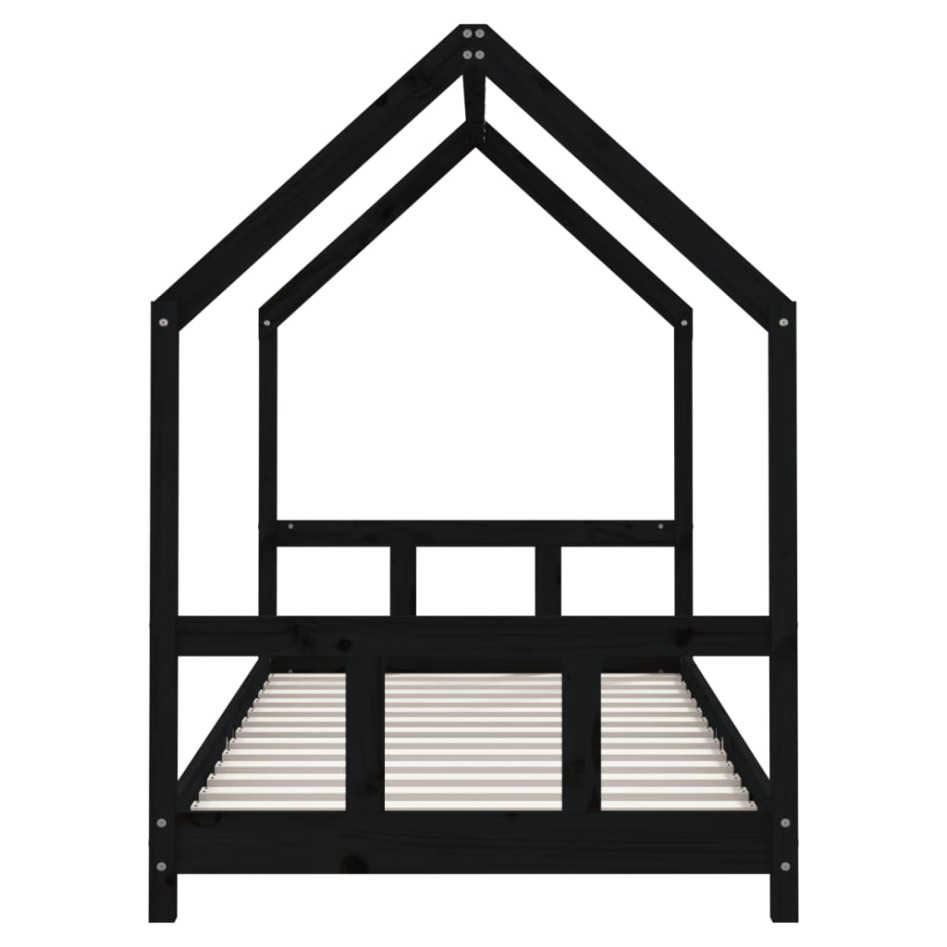 Estructura de cama para niños madera de pino negro 90x190