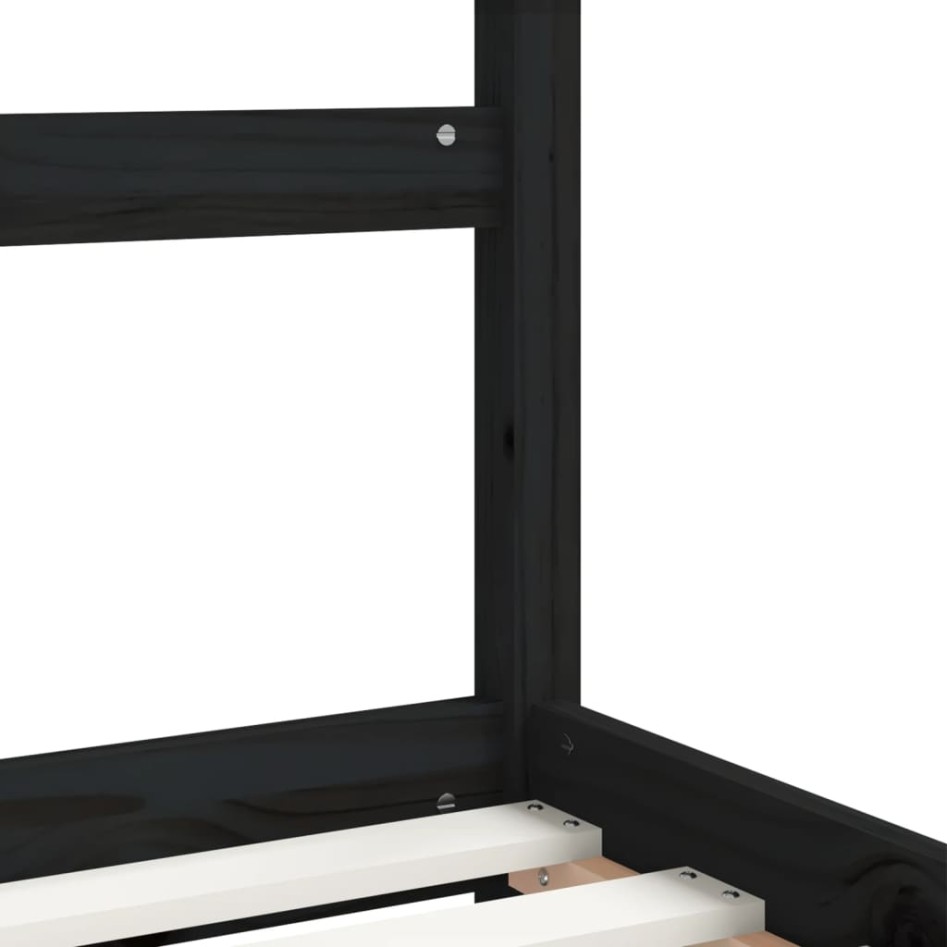 Estructura de cama para niños madera de pino negro 90x190