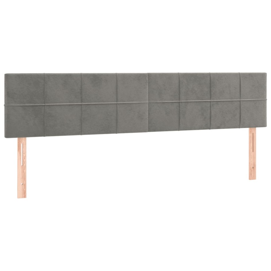 Cama box spring con colchón terciopelo gris claro 160x200