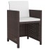 Set de comedor jardín 5 pzas y cojines ratán sintético