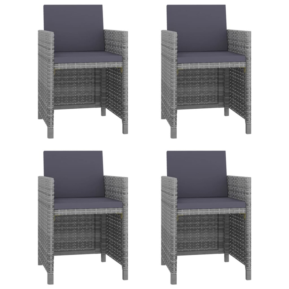 Set de comedor de jardín 5 pzas y cojines ratán sintético