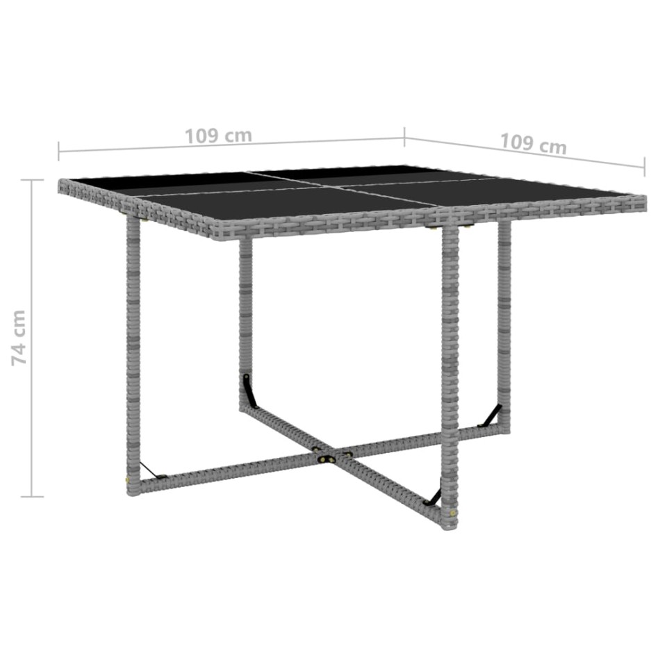 Set de comedor de jardín 5 pzas y cojines ratán sintético