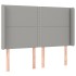 Cama box spring colchón y luces LED tela gris claro 140x190