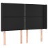 Cama box spring colchón y LED cuero sintético negro 140x190