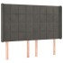 Cama box spring colchón y LED terciopelo gris oscuro 140x200