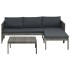 Set de muebles de jardín 3 pzas y cojines ratán sintético