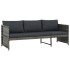 Set de muebles de jardín 3 pzas y cojines ratán sintético