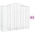 Cestas de gaviones 3 uds forma de arco hierro 200x50x160/180