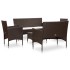 Set muebles de jardín 5 piezas y cojines ratán sintético