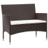Set muebles de jardín 5 piezas y cojines ratán sintético