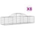 Cestas de gaviones 8 uds forma de arco hierro 200x50x40/60