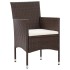 Set muebles de jardín 5 piezas y cojines ratán sintético
