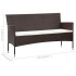 Set muebles de jardín 5 piezas y cojines ratán sintético