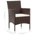 Set muebles de jardín 5 piezas y cojines ratán sintético