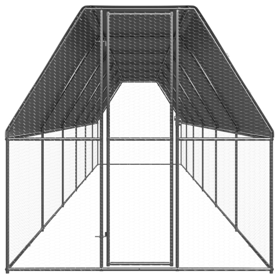 Jaula gallinero de exterior de acero galvanizado 2x12x2