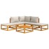 Set muebles de jardín 6 pzas madera maciza y cojines gris