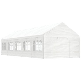 Cenador con techo polietileno blanco 11,15x4,08x3,22